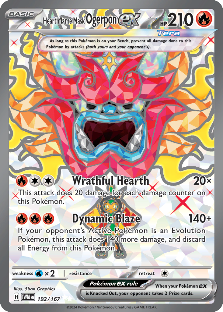 Hearthflame Mask Ogerpon ex — illustrated card