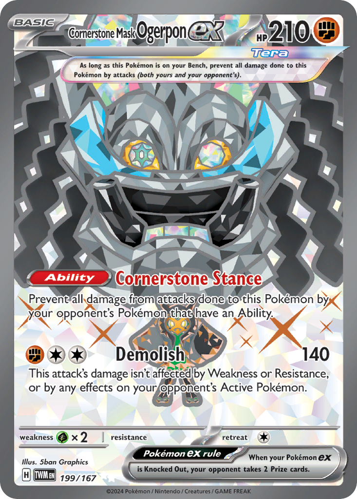 Cornerstone Mask Ogerpon ex — illustrated card