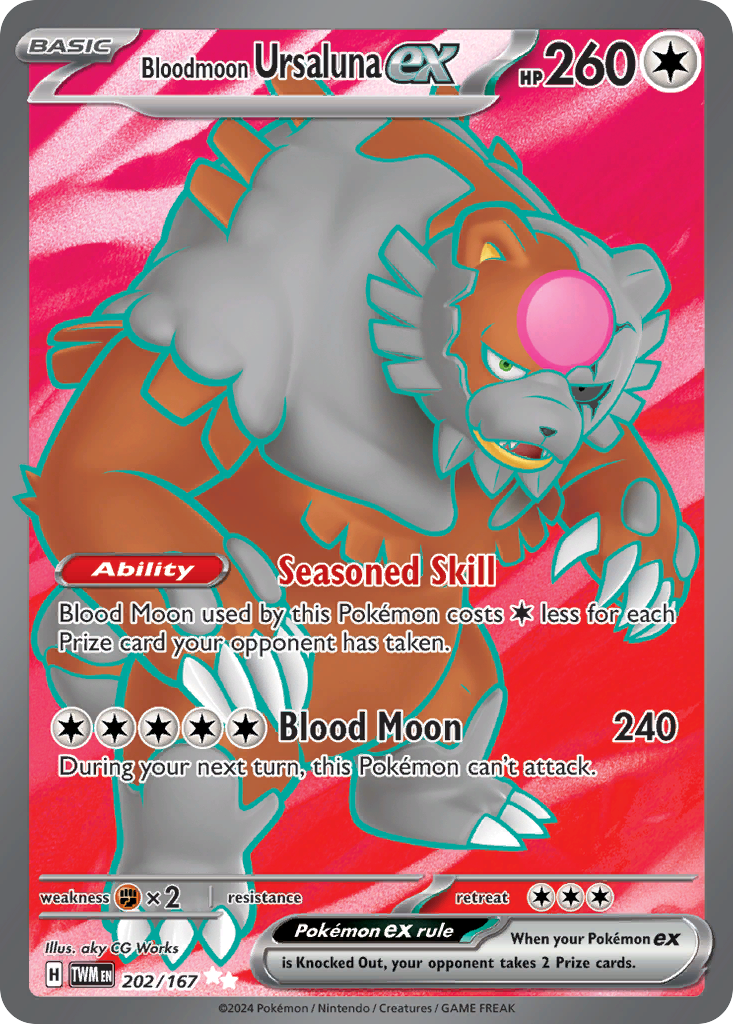 Bloodmoon Ursaluna ex — illustrated card