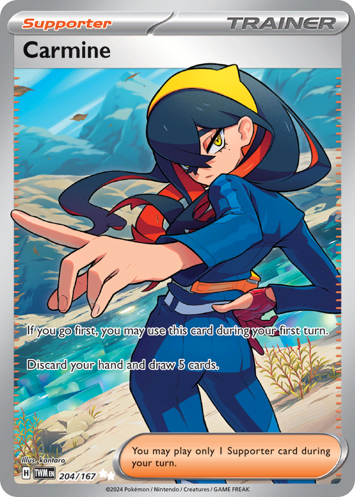 Carmine — illustrated card