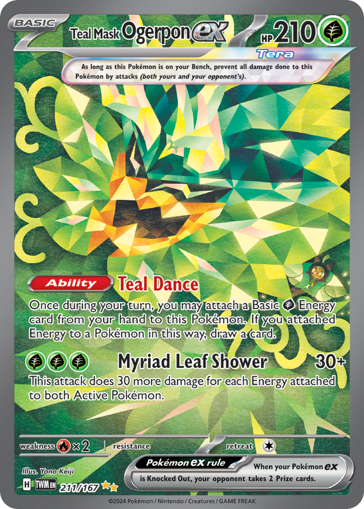 Teal Mask Ogerpon ex — illustrated card