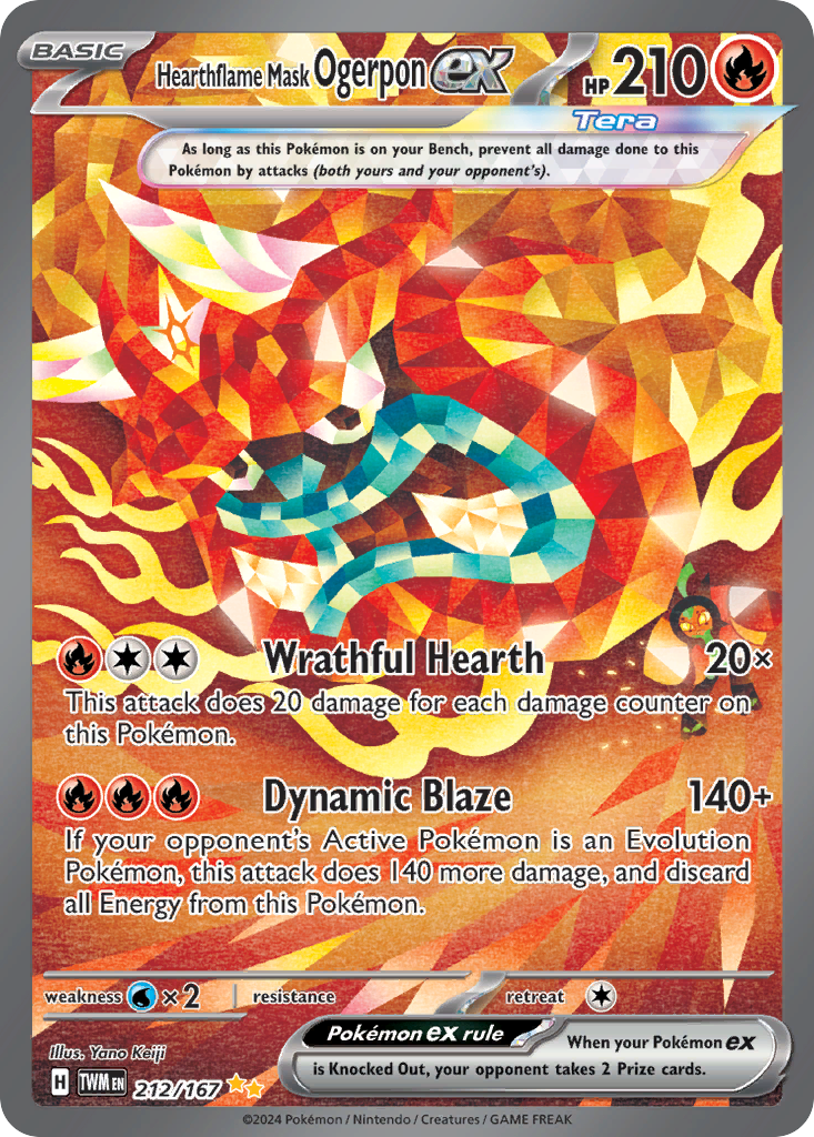 Hearthflame Mask Ogerpon ex — illustrated card