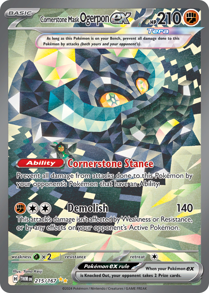 Cornerstone Mask Ogerpon ex — illustrated card