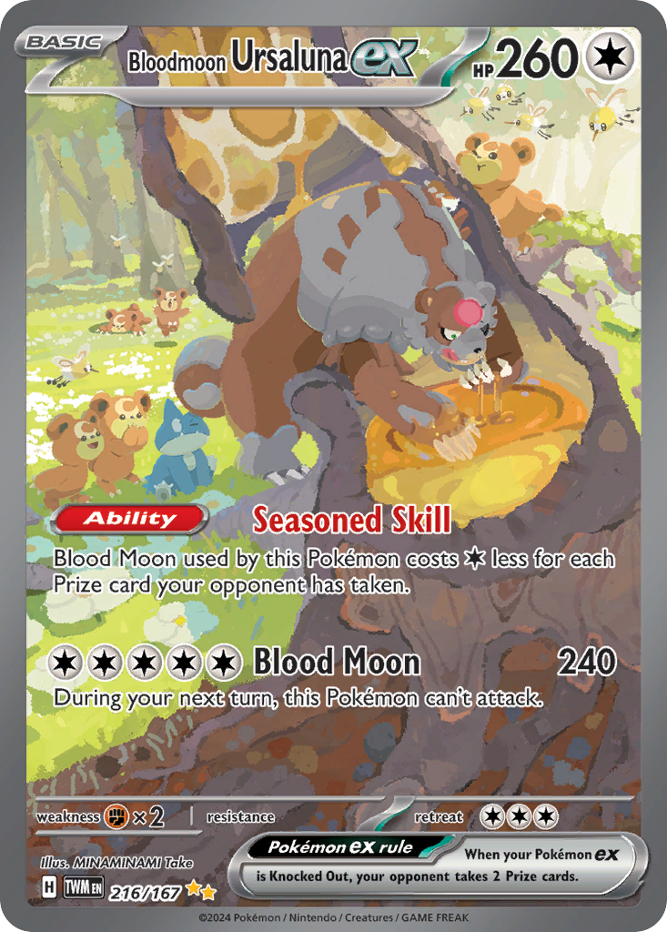 Bloodmoon Ursaluna ex — illustrated card