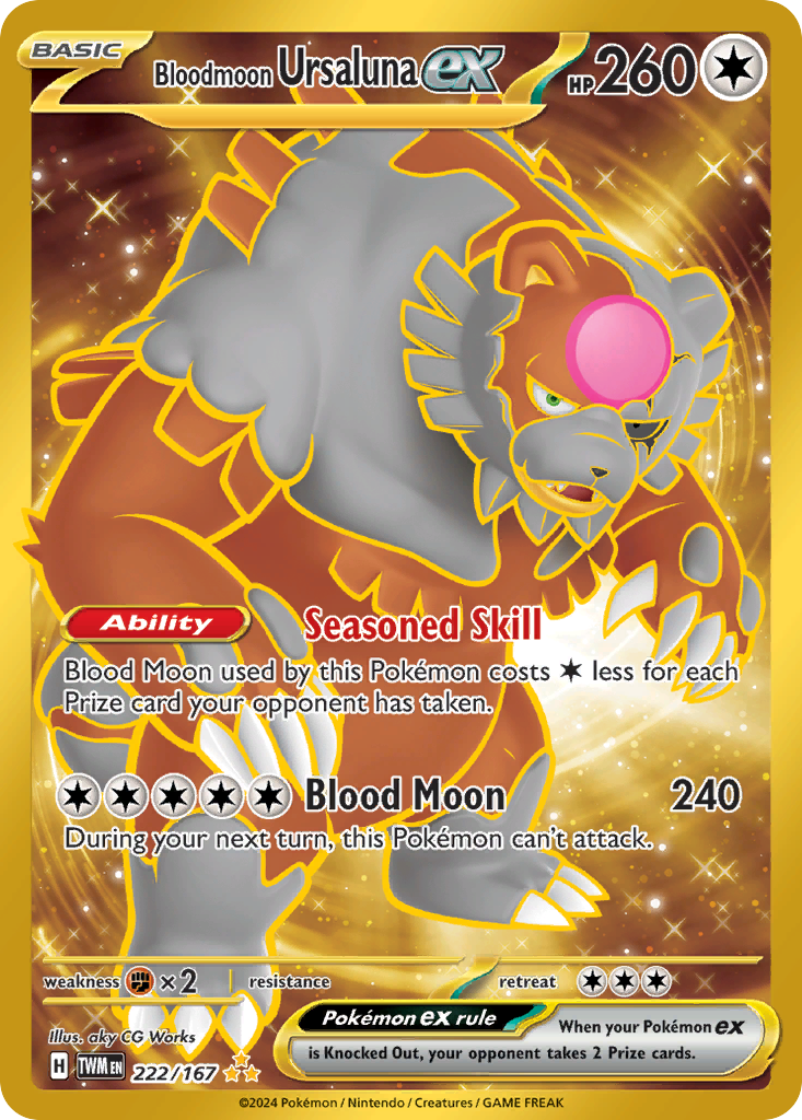 Bloodmoon Ursaluna ex — illustrated card