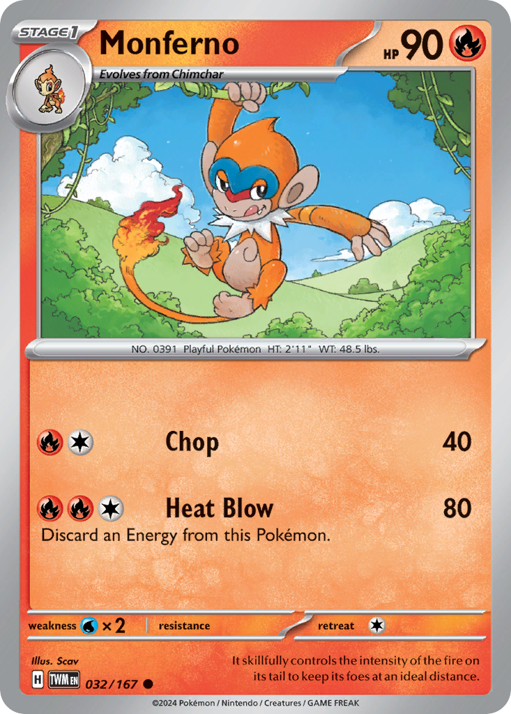 Monferno — illustrated card