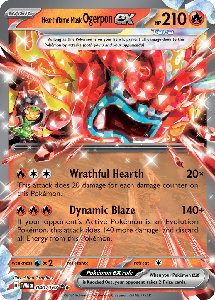 Hearthflame Mask Ogerpon ex — illustrated card