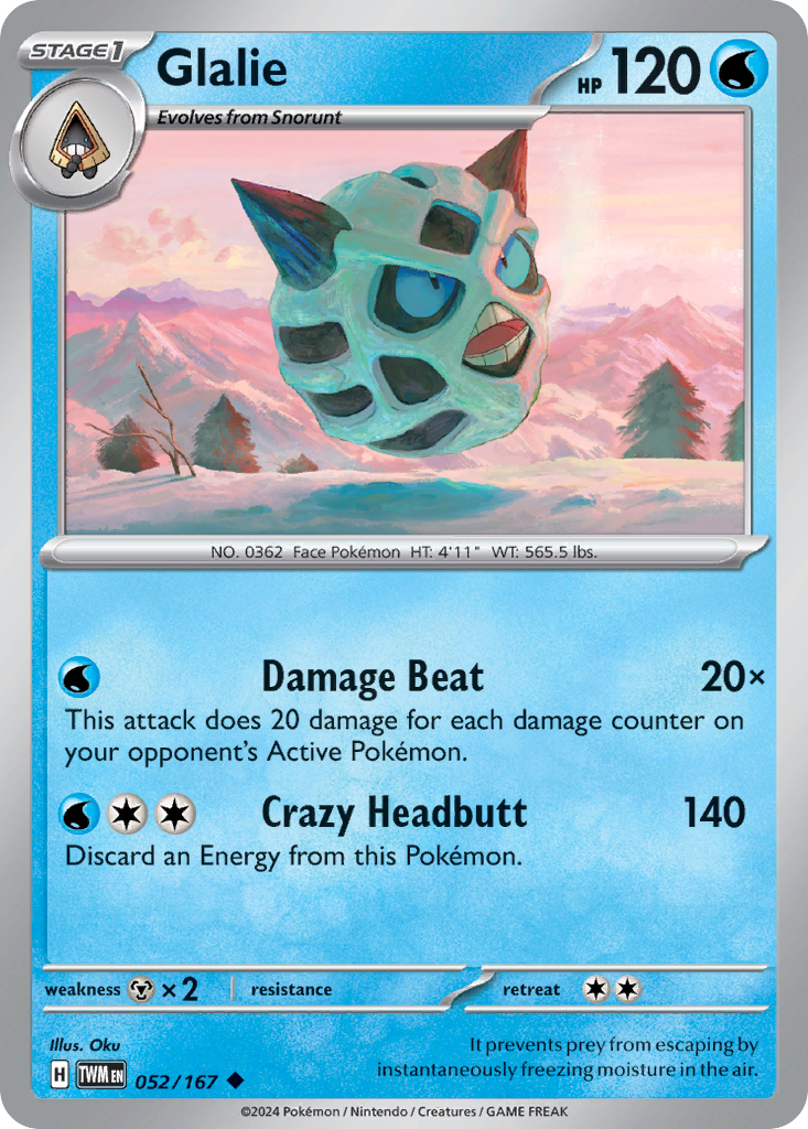 Glalie — illustrated card