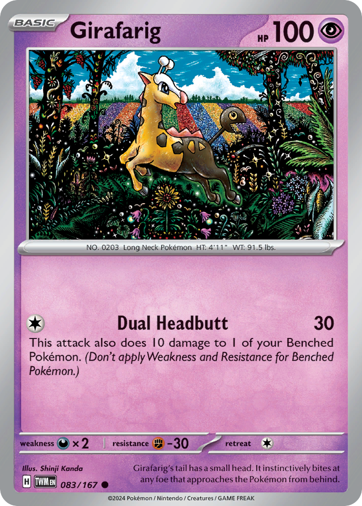 Girafarig — illustrated card