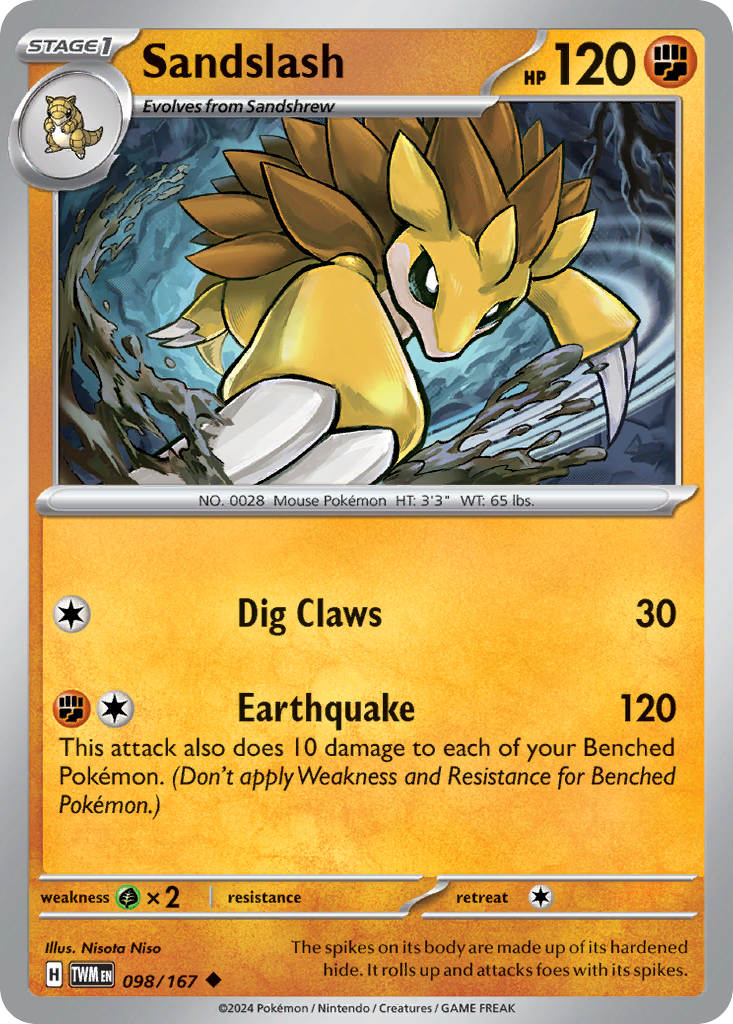 Sandslash — illustrated card