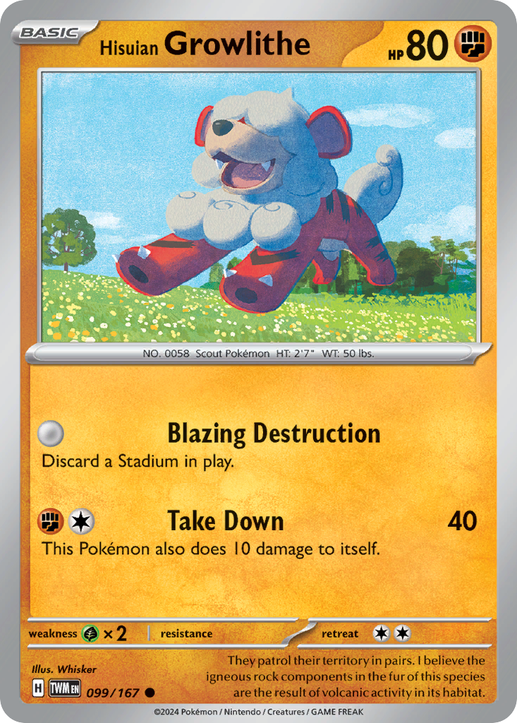Hisuian Growlithe — illustrated card