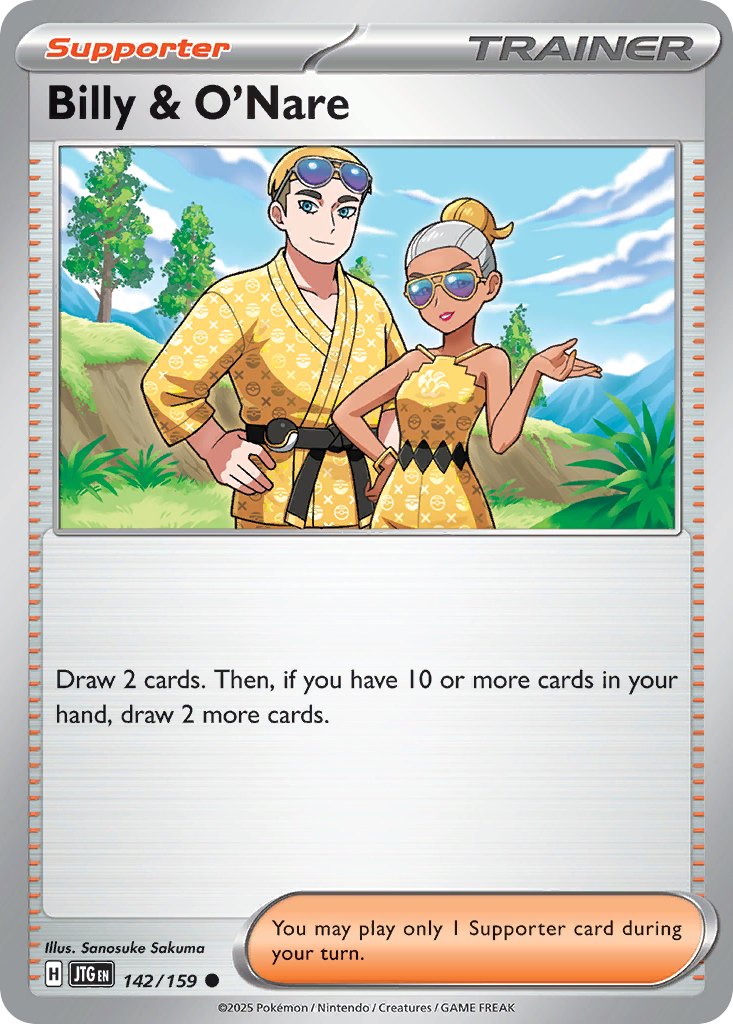 Billy & O'Nare — illustrated card