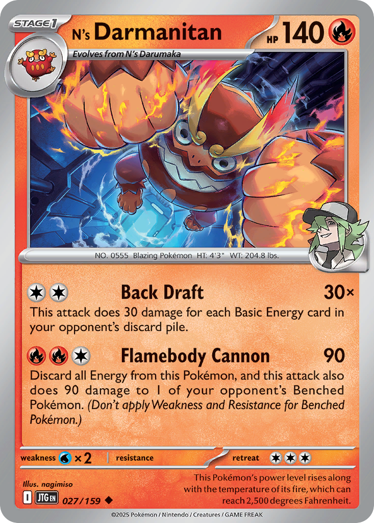 N's Darmanitan — illustrated card