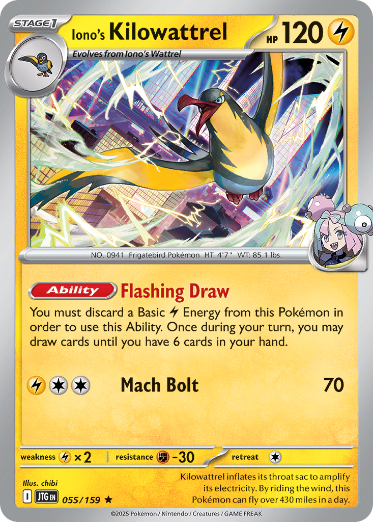 Iono's Kilowattrel — illustrated card