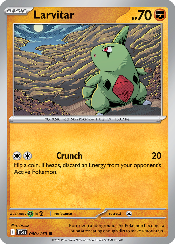 Larvitar — illustrated card