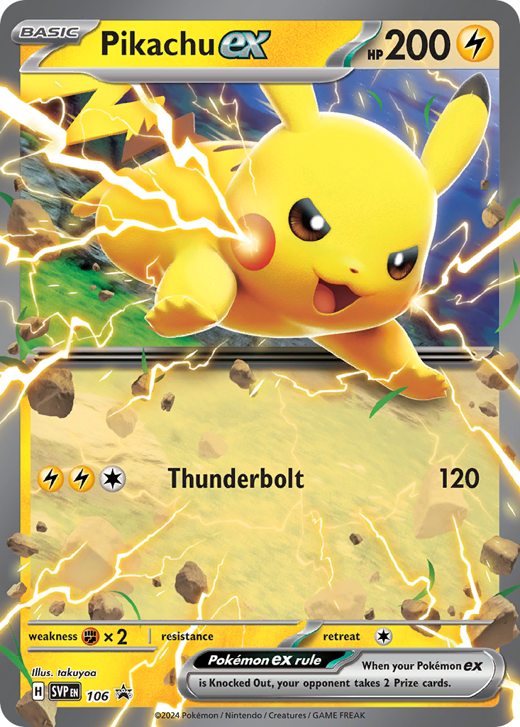 Pikachu ex — illustrated card