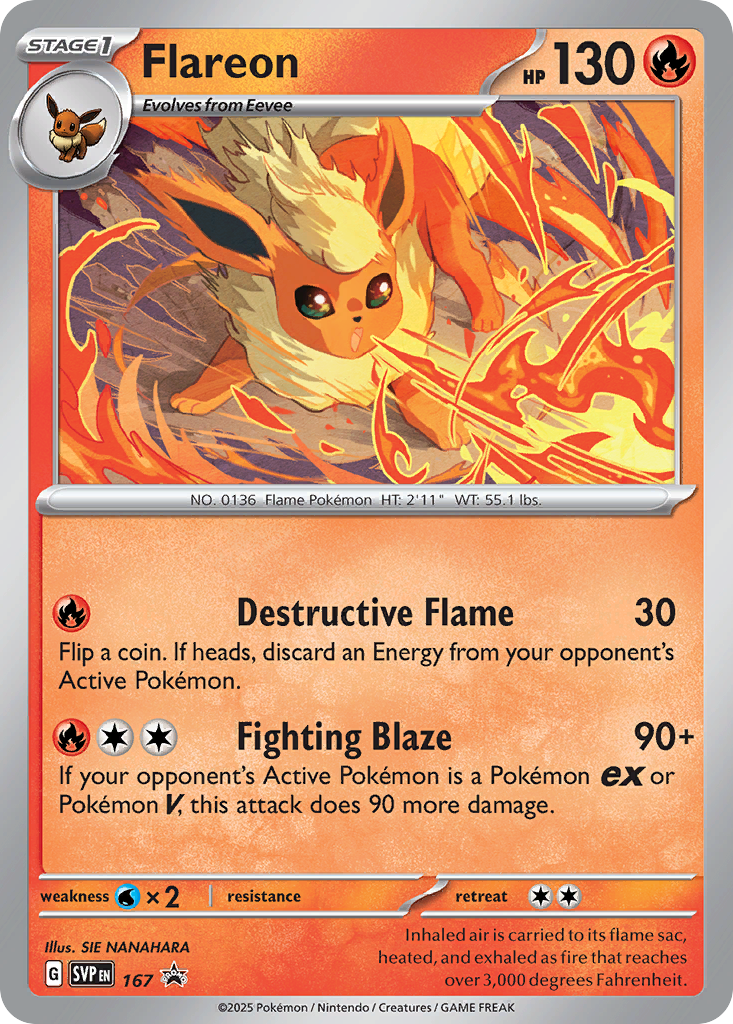 Flareon — illustrated card