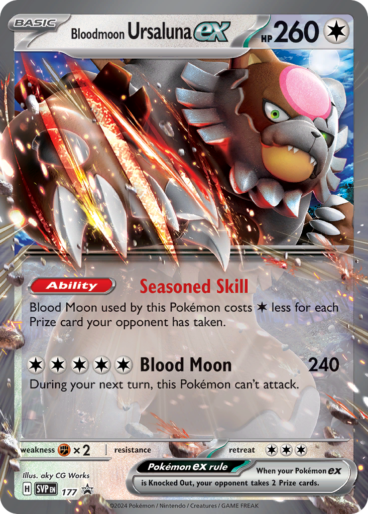 Bloodmoon Ursaluna ex — illustrated card
