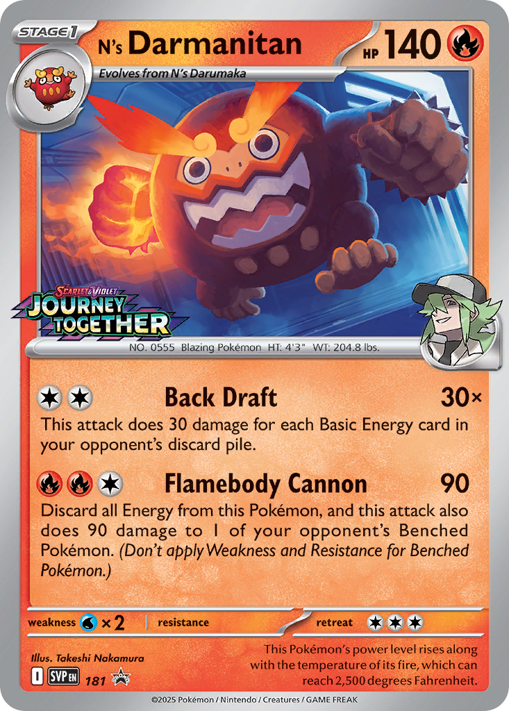 N's Darmanitan — illustrated card