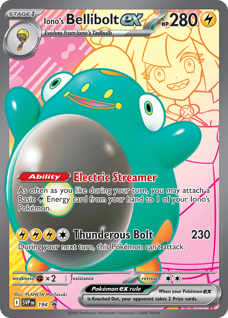 Iono's Bellibolt ex — illustrated card