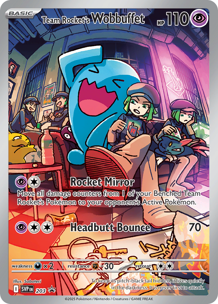 Team Rocket's Wobbuffet — illustrated card