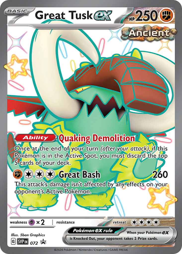 Great Tusk ex — illustrated card