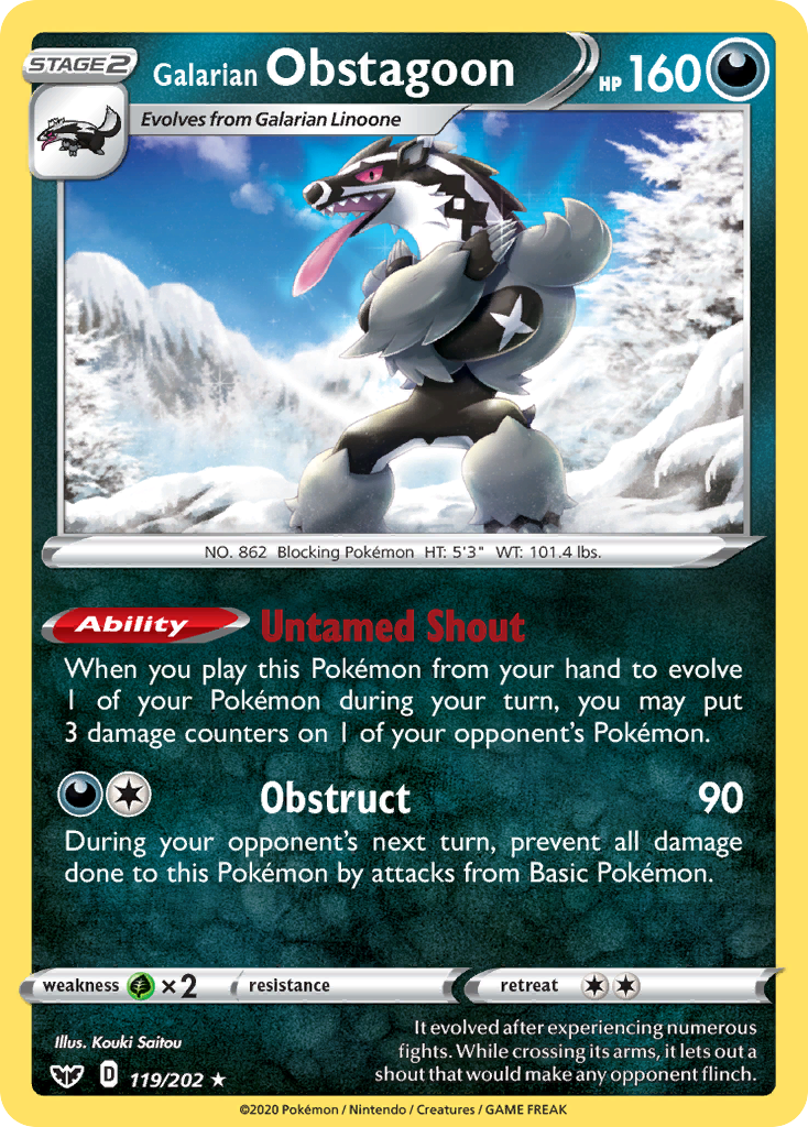 Galarian Obstagoon — illustrated card