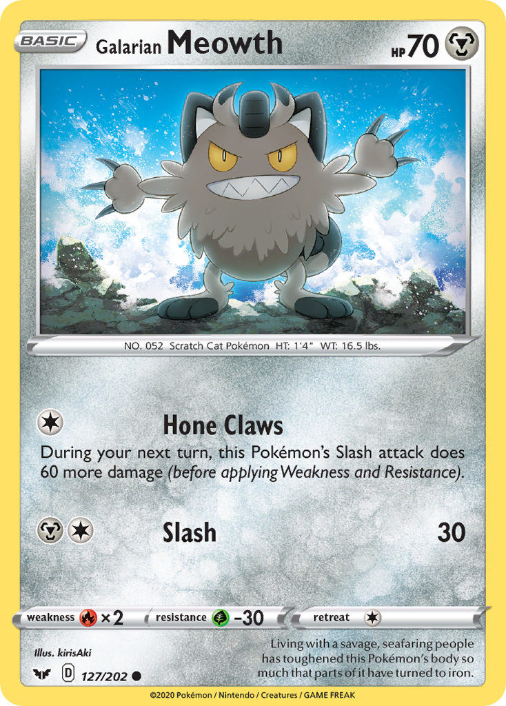 Galarian Meowth — illustrated card