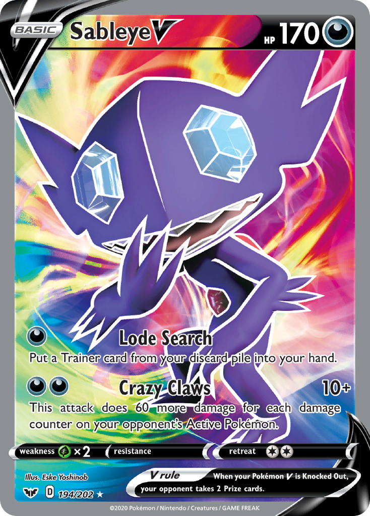 Sableye V — illustrated card