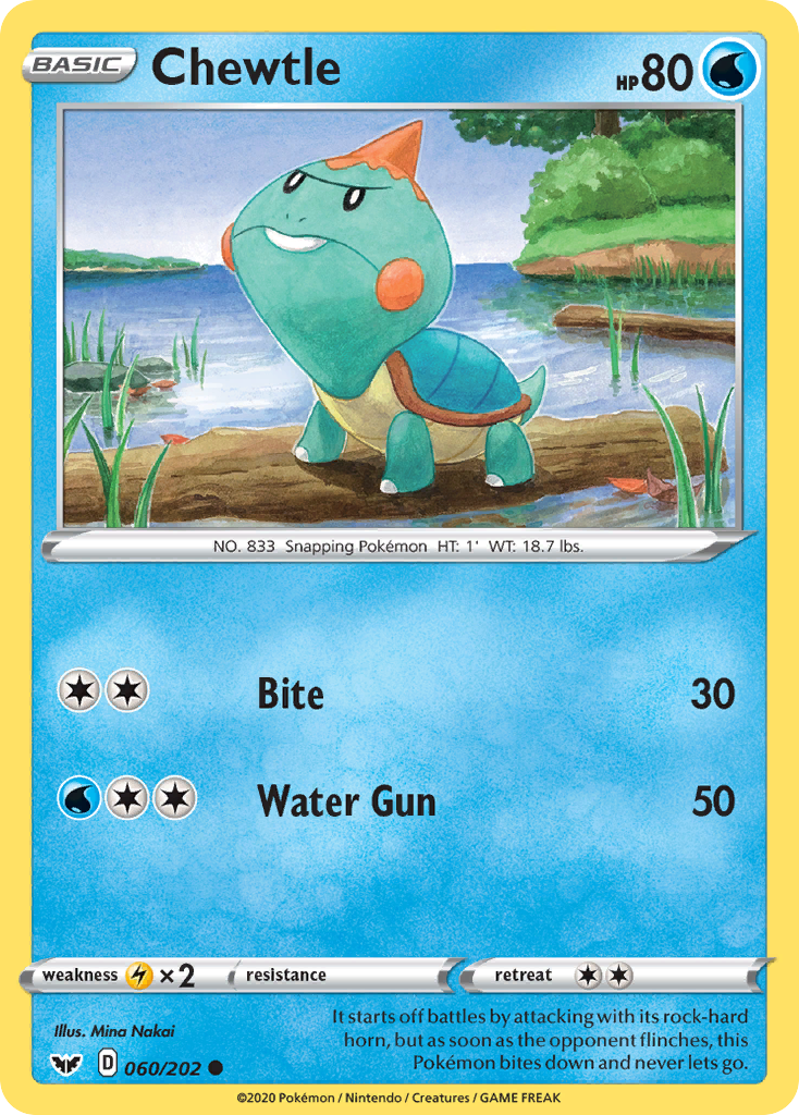 Chewtle — illustrated card