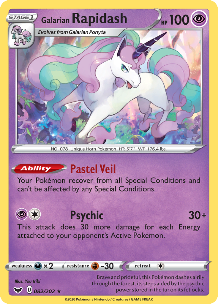 Galarian Rapidash — illustrated card