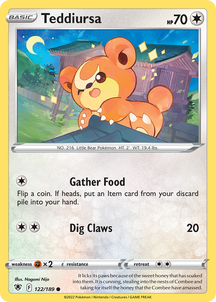 Teddiursa — illustrated card