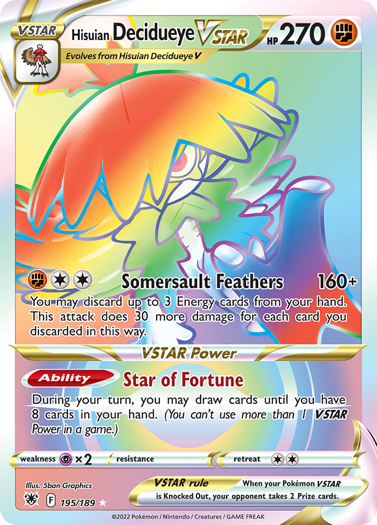Hisuian Decidueye VSTAR — illustrated card