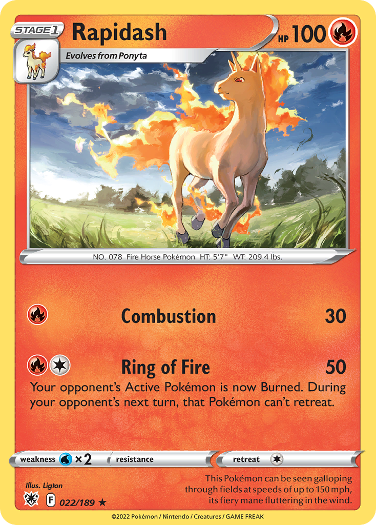 Rapidash — illustrated card