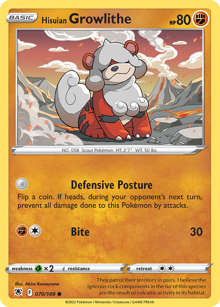 Hisuian Growlithe — illustrated card