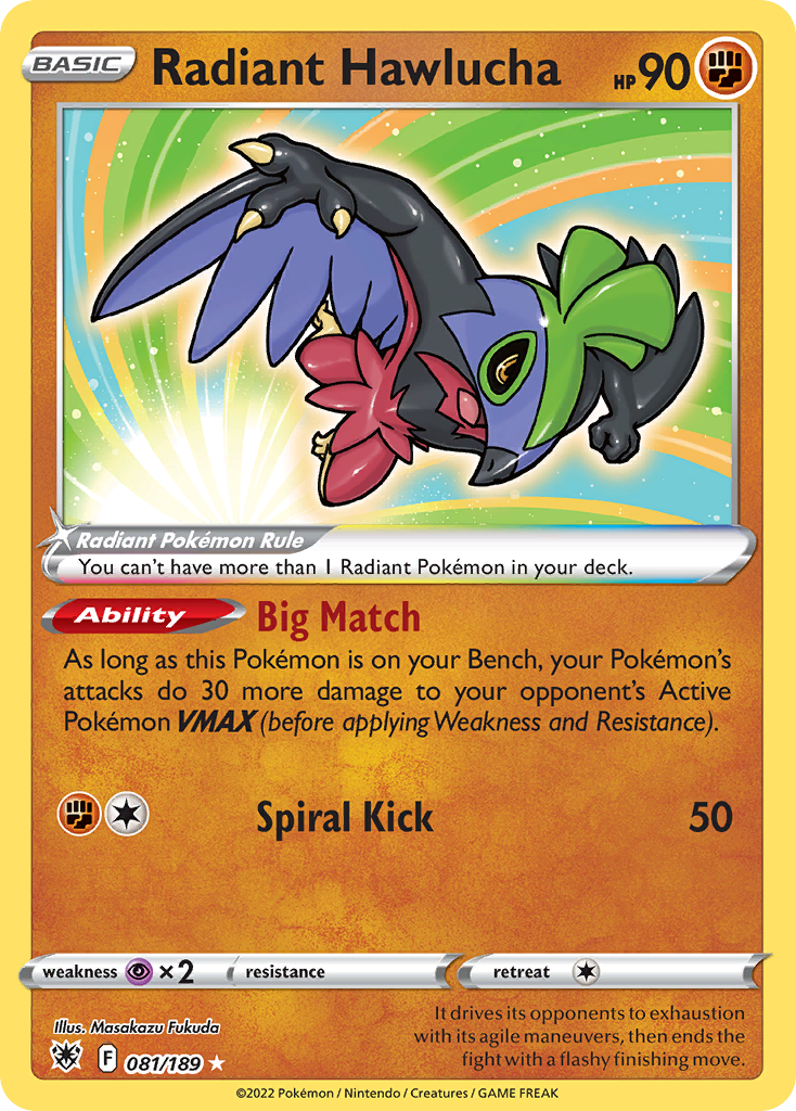 Radiant Hawlucha — illustrated card