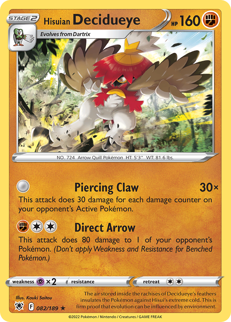 Hisuian Decidueye — illustrated card