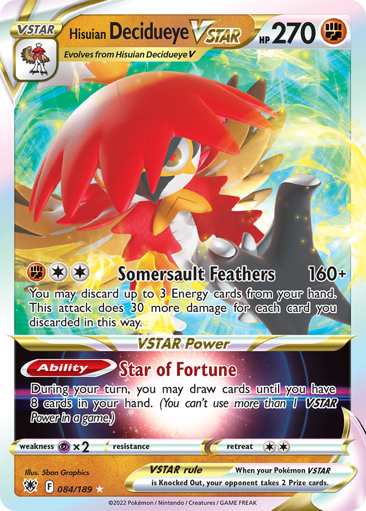 Hisuian Decidueye VSTAR — illustrated card