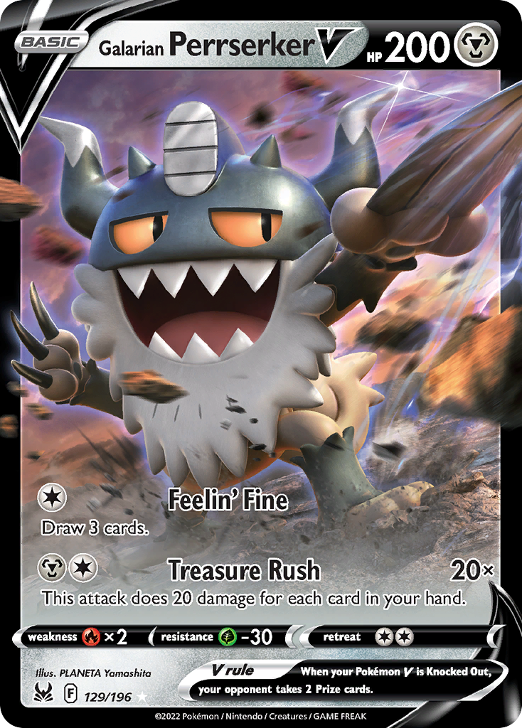 Galarian Perrserker V — illustrated card