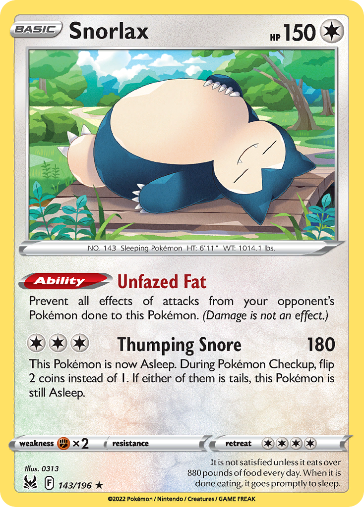 Snorlax — illustrated card