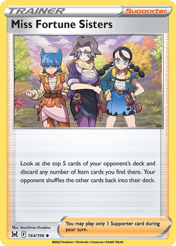 Miss Fortune Sisters — illustrated card