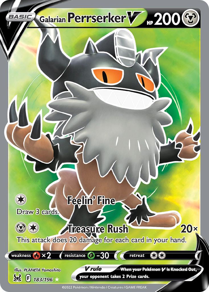 Galarian Perrserker V — illustrated card