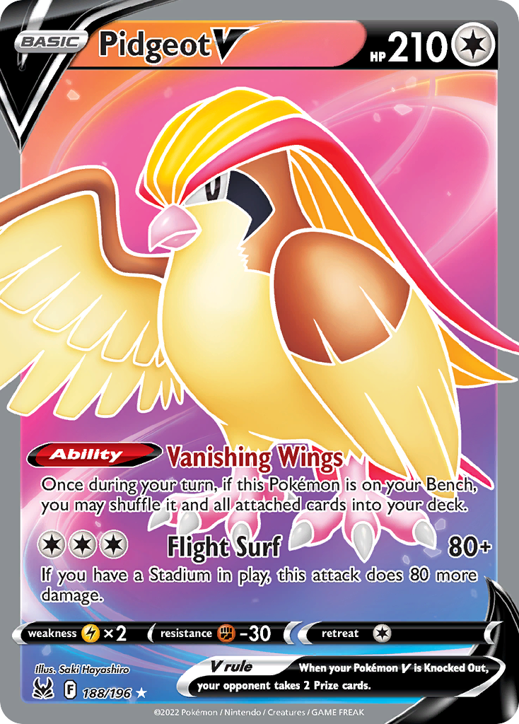 Pidgeot V — illustrated card