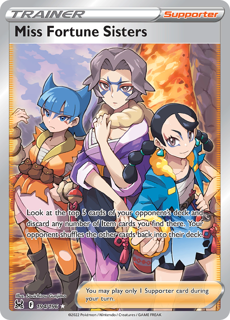 Miss Fortune Sisters — illustrated card