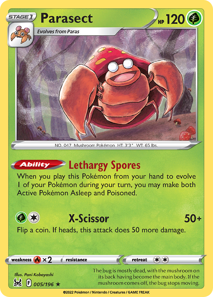 Parasect — illustrated card