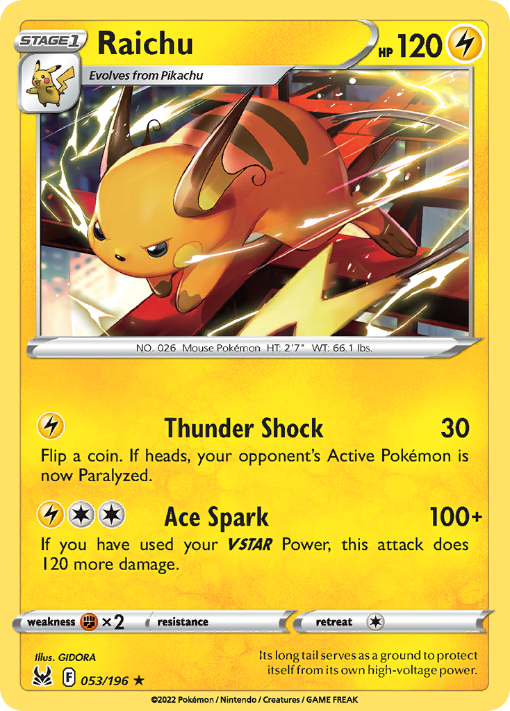 Raichu — illustrated card