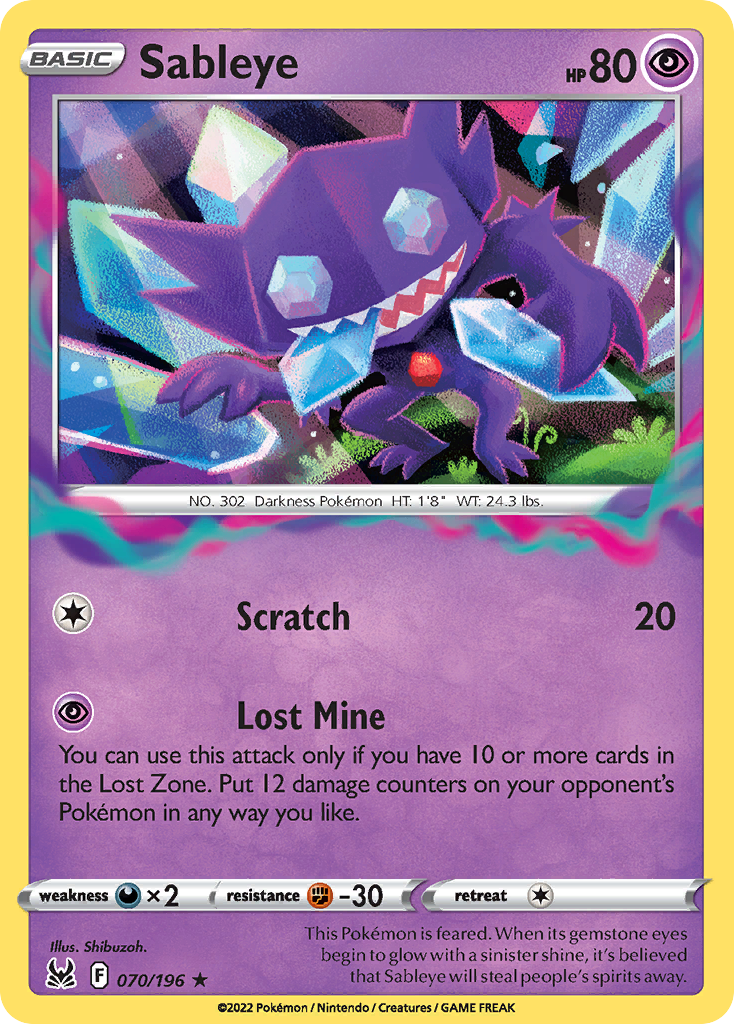 Sableye — illustrated card