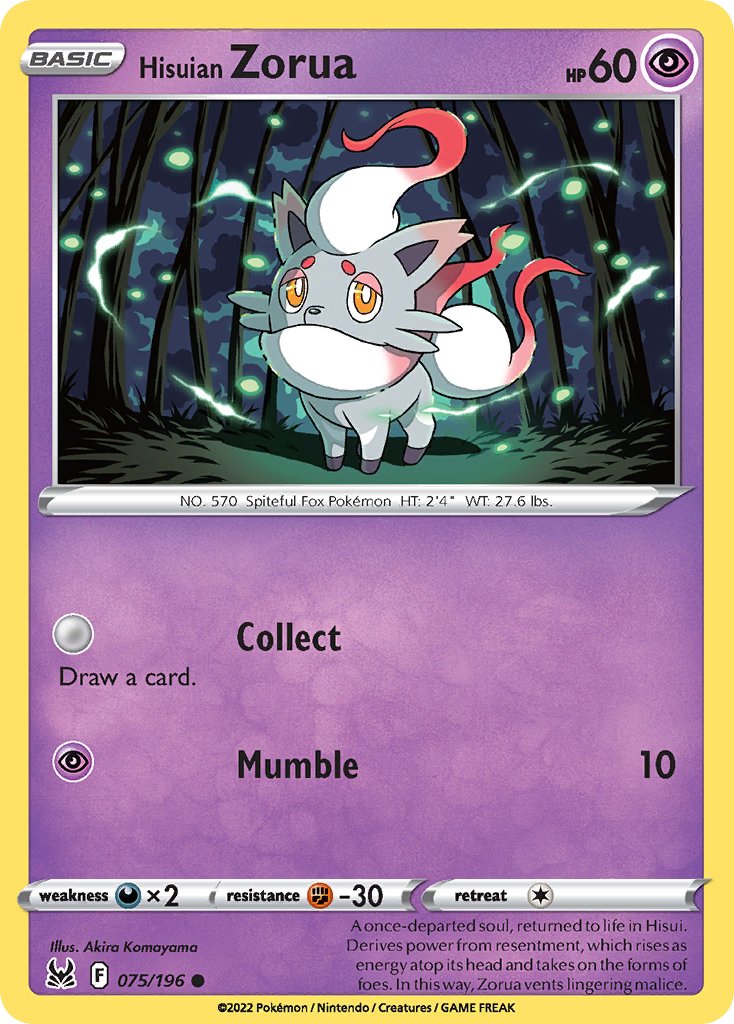 Hisuian Zorua — illustrated card