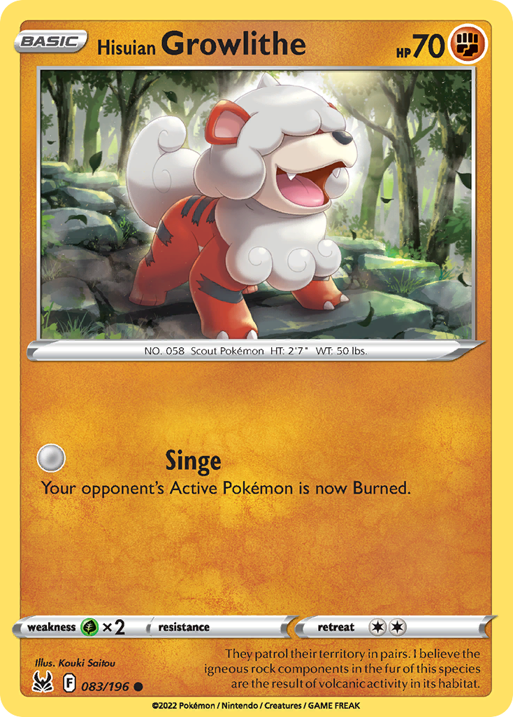 Hisuian Growlithe — illustrated card