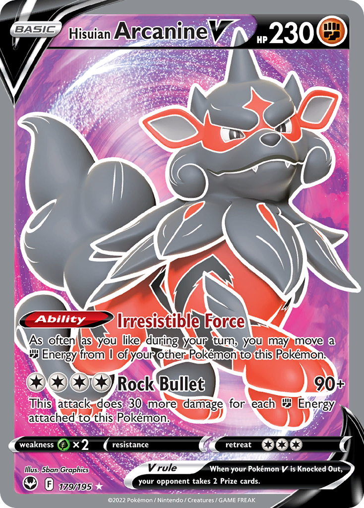 Hisuian Arcanine V — illustrated card
